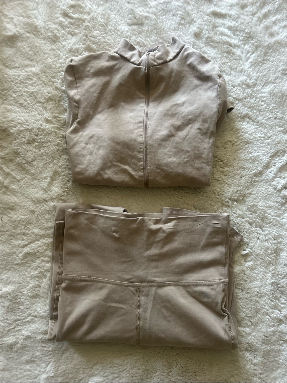 Urban Outfitters Taupe High-Waist Leggings & Zip Jacket Set